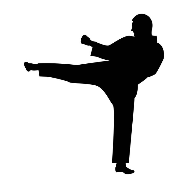 Karate hombre el icono de color negro
 . - Vector, imagen