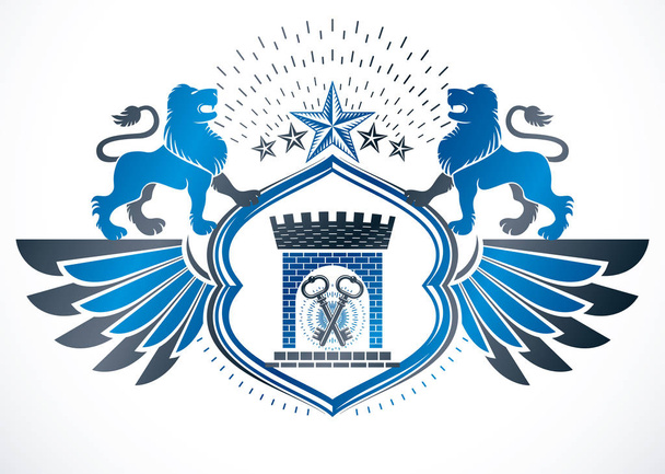 Vintage coat of arms logo - Vektor, obrázek