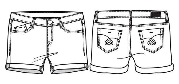 Middle length women's shorts - Vector, Image