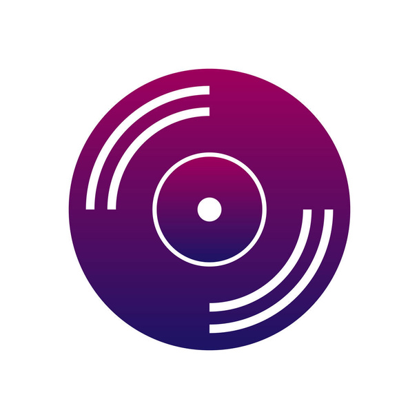 Icona musicale CD o vinile. musica e segnale audio
. - Vettoriali, immagini