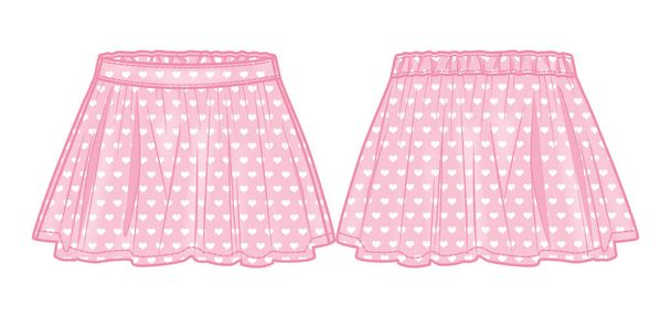Pink flared skirt - Vector, Image