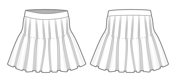 Falda blanca acampanada
 - Vector, imagen