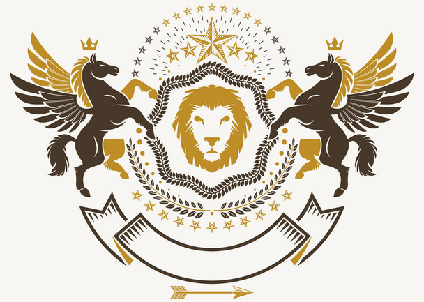 Vintage coat of arms logo - Wektor, obraz
