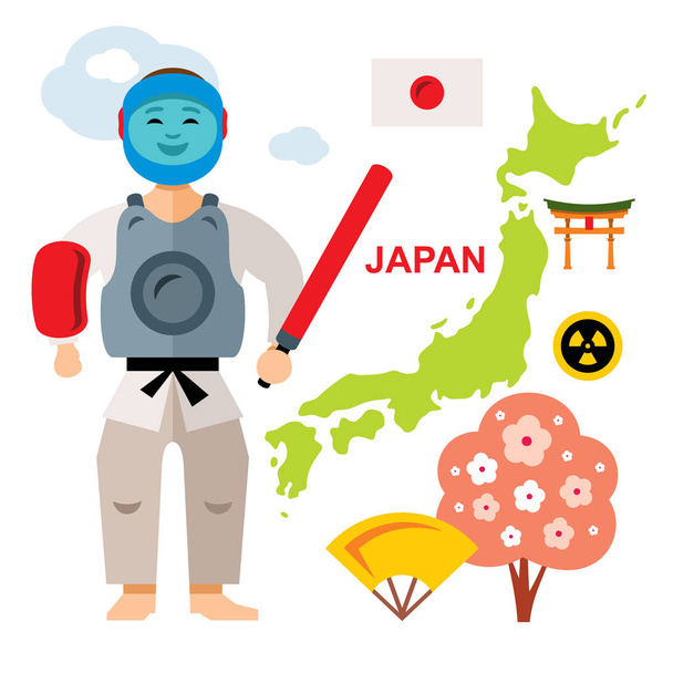 Vektor Japan Reisekonzept. flachen Stil bunte Cartoon-Illustration. - Vektor, Bild