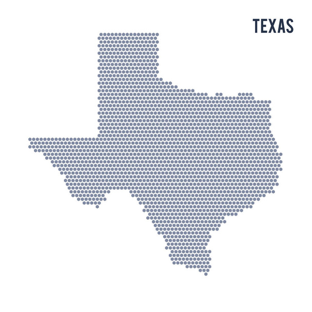 Mappa esagonale vettoriale dello Stato del Texas su sfondo bianco
 - Vettoriali, immagini