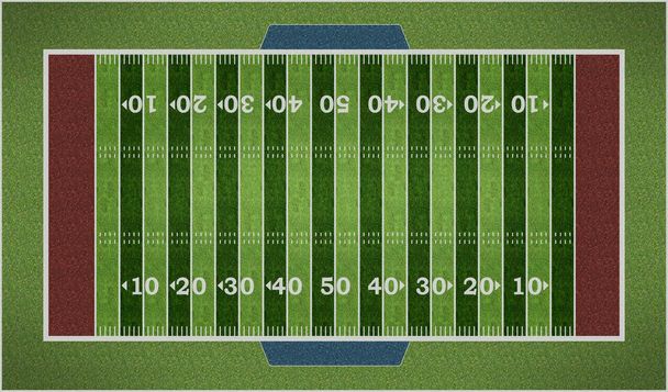Campo di football americano isolato su sfondo bianco. Illustrazione 3D
 - Foto, immagini