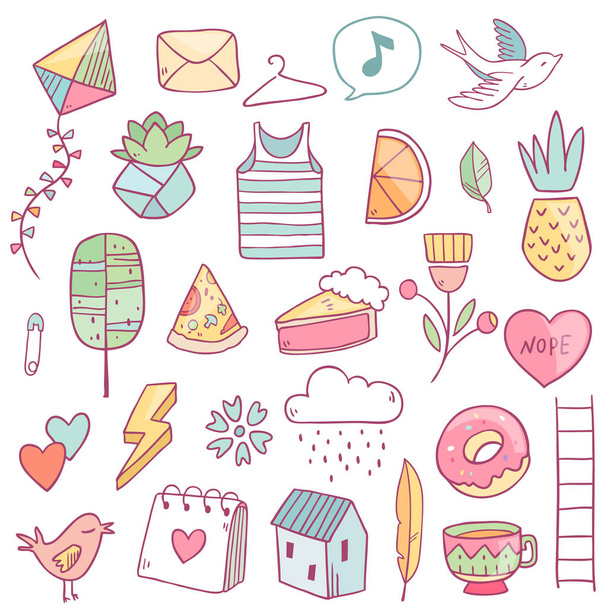 summer pattern with different elements - Vector, afbeelding