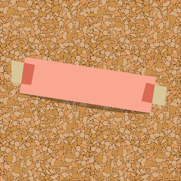 μαγνητοσκοπημένο ροζ φύλλο χαρτιού για σημειώσεις σε ένα corkboard - Διάνυσμα, εικόνα