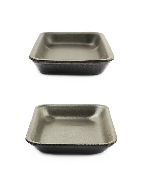 Plastic foam food tray isolated - Фото, изображение