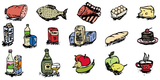 Food icons vector illustration - Vector, Image