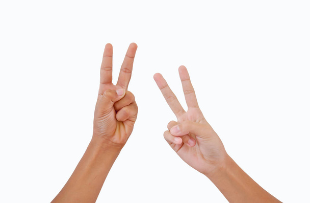 dva prsty od dětí na bílém pozadí - Fotografie, Obrázek