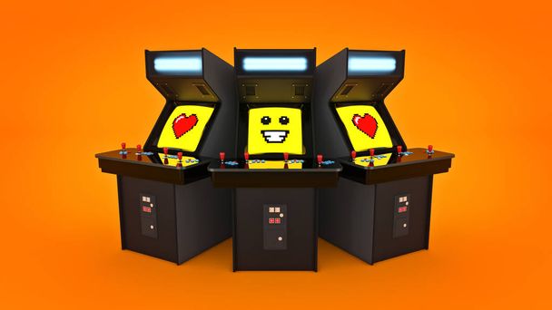 vintage arcade game machine concept love.  - Photo, Image