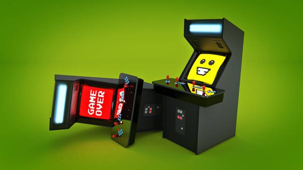 vintage arcade game machine concept game over.  - Photo, Image