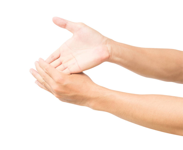 Stretching-Übungen Finger isoliert auf weißem Hintergrund mit Clipping-Pfad - Foto, Bild