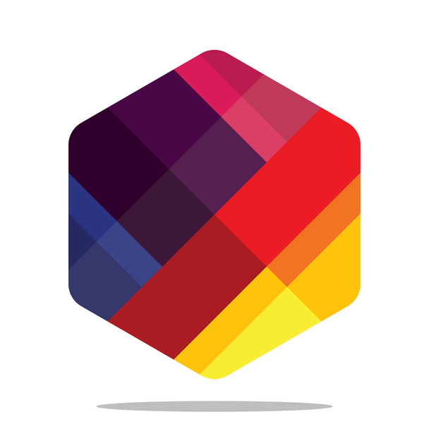 Cube / hexagone coloré, élément design
. - Vecteur, image