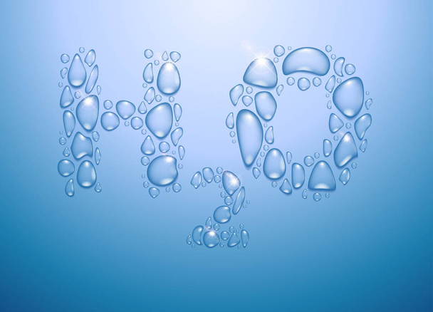 Kapky vody H2O - Vektor, obrázek