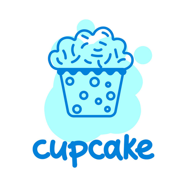 Simple cupcake color draw. - Vector, Imagen