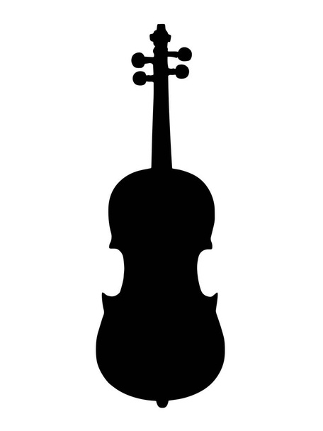 schwarze Silhouette Violine Musikinstrumentenvektor - Vektor, Bild