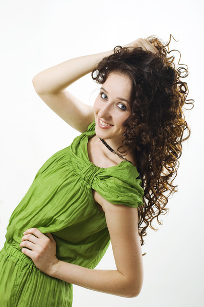 Beautiful woman with curls - Zdjęcie, obraz