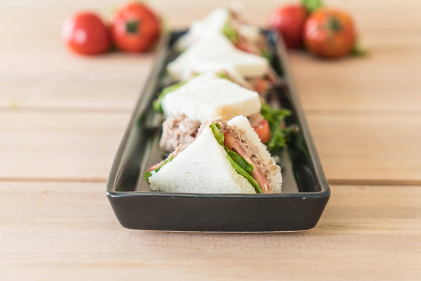 tuna sandwich on plate - Фото, зображення