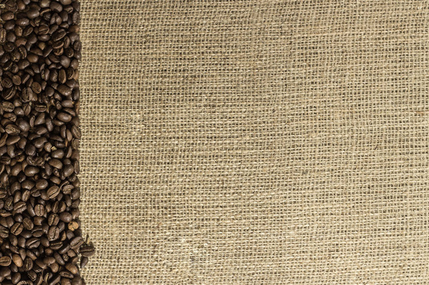 coffee beans on canvas - Fotó, kép