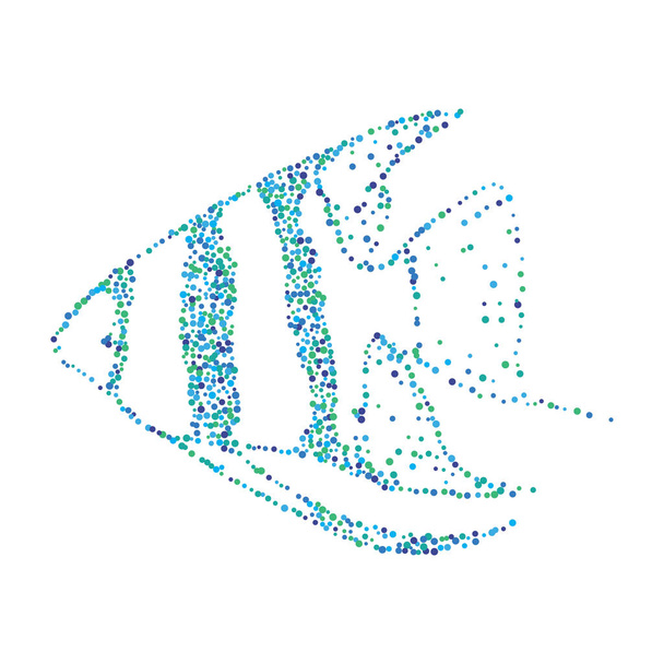 Katkoviiva Halftone akvaario kala
 - Vektori, kuva