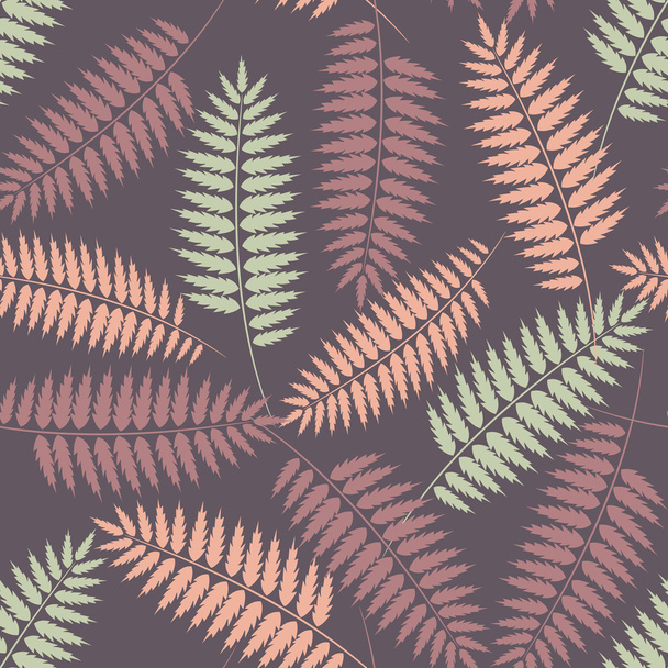 nahtloses Muster mit stilisierten Farnblättern - Vektor, Bild