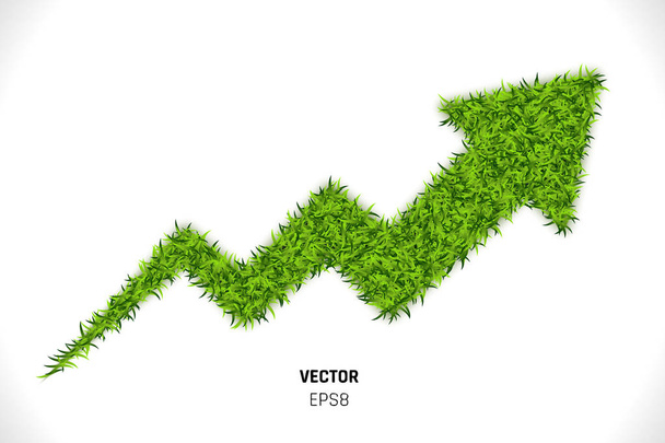 Groen gras Vector pijl - Vector, afbeelding