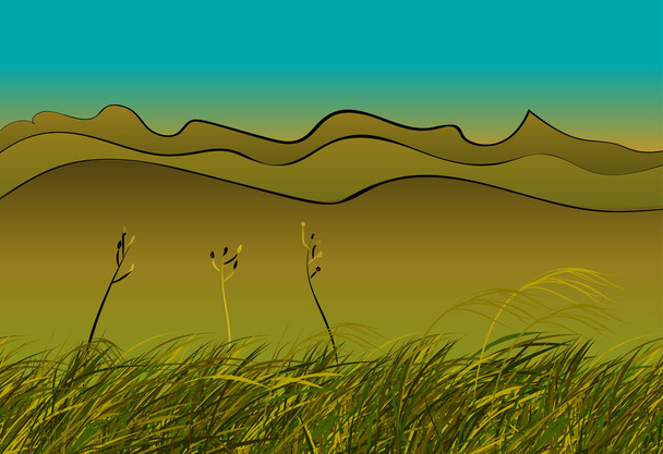 Trawa zielony stepowy - Wektor, obraz