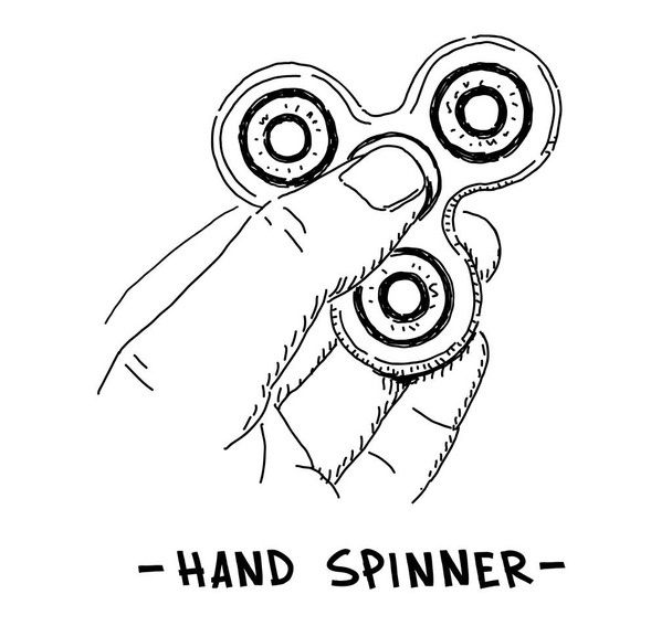 Käsi Spinner vektori piirustus
 - Vektori, kuva