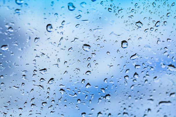 Detailní záběr vody klesne na sklo - Fotografie, Obrázek