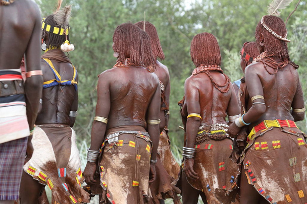 De stam van Hamar in de Omo vallei van Ethiopië - Foto, afbeelding