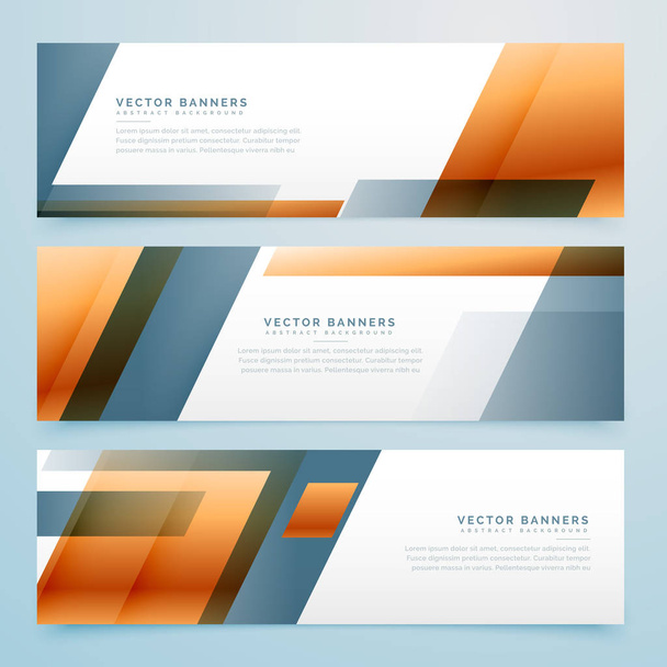 geometrico business banner design set di tre
 - Vettoriali, immagini