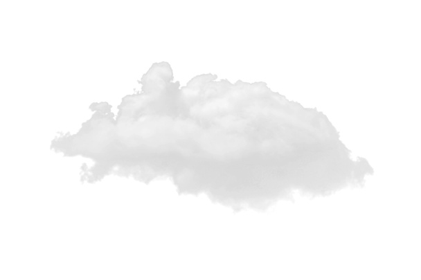白い背景の自然 1 つの白い雲.  - 写真・画像