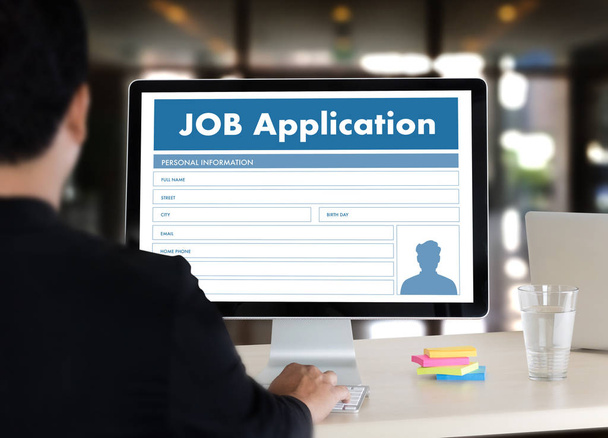 JOB Application Applicant Filling Up the Online  Profession Appl - 写真・画像