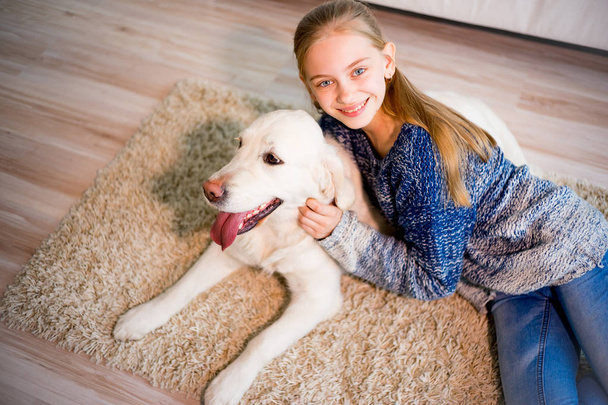 Girl with her dog - Photo, Image