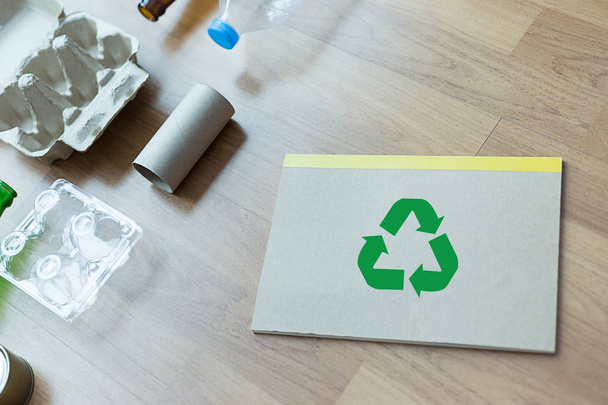 Recyclable garbage consisting  glass Savings plastic Plastic Env - Фото, зображення