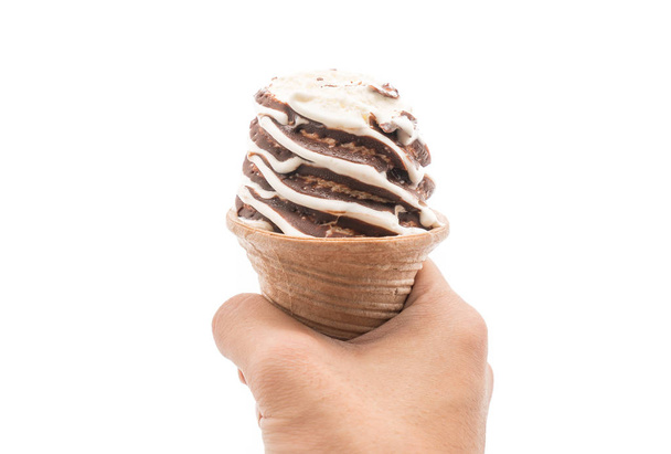 chocolate ice-cream cone  - Fotoğraf, Görsel
