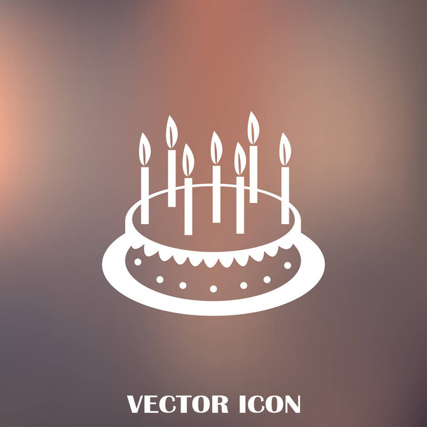 誕生日ケーキのアイコン ベクトル イラスト。お誕生日おめでとう - ベクター画像