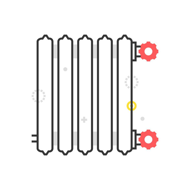 Color box heater icon - Vector, Image