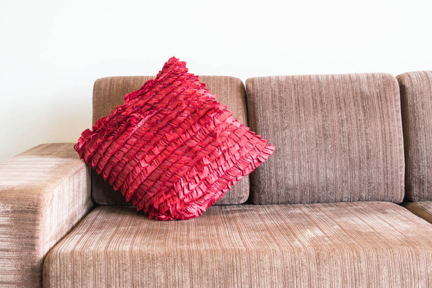 Beautiful pillow on sofa decoration in living room  - 写真・画像