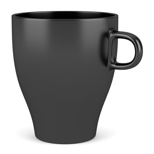 Black ceramic cup isolated on white background - Photo, Image