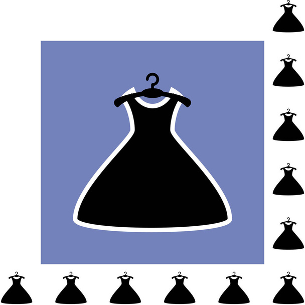 Icono de vestido de fiesta o silueta con percha de ropa aislada
 - Vector, imagen
