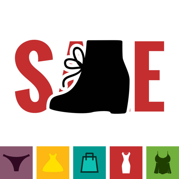 Ícone de venda de calçado
 - Vetor, Imagem