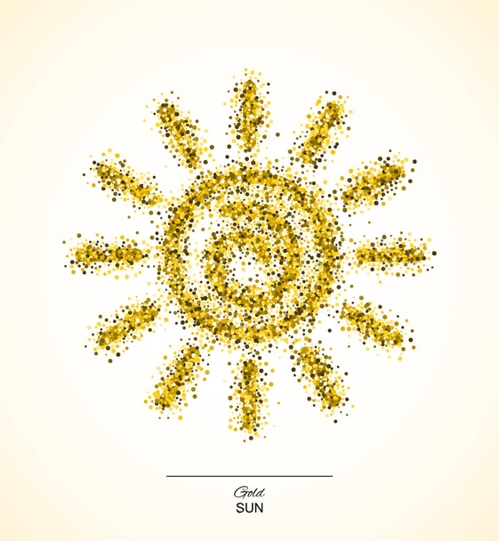 Sol brilhante dourado
 - Vetor, Imagem