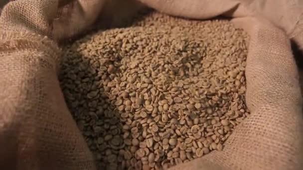 Coffee hands in a bag, roasted coffee - Materiał filmowy, wideo