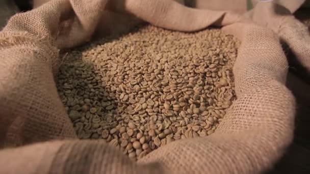 Coffee hands in a bag, roasted coffee - Footage, Video