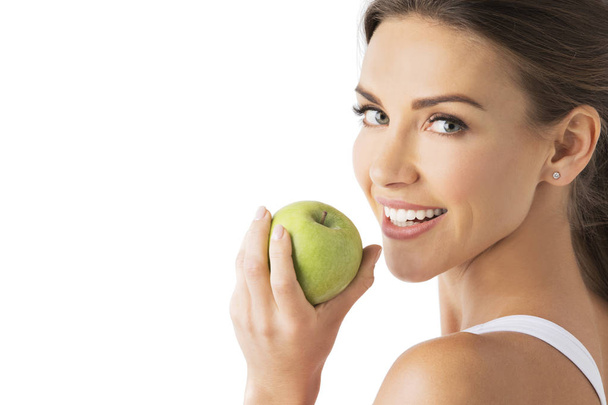 Woman hold green apple - Photo, Image