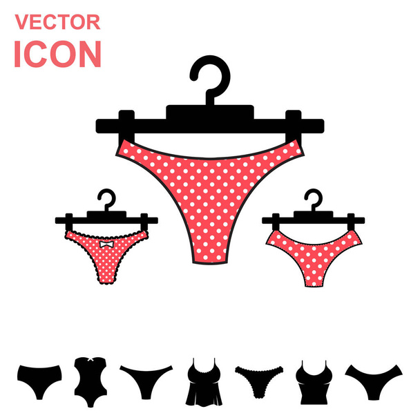 Gray lacy underwear set hanging on a hanger eps10 Vector Image