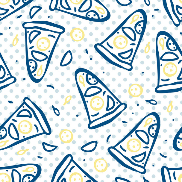 Seamless pattern with pizza - Vector, afbeelding